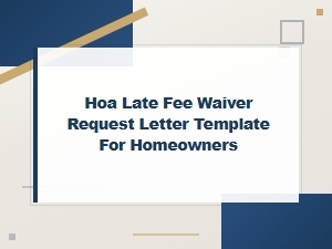 Hoa Late Fee Waiver Letter Template for Homeowners