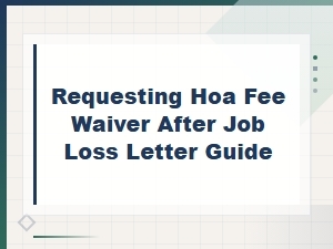How to Request an Hoa Fee Waiver After Job Loss