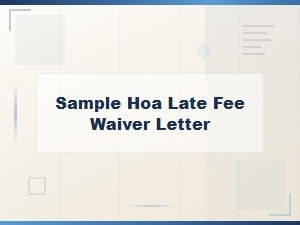 Sample Hoa Late Fee Waiver Letter Template